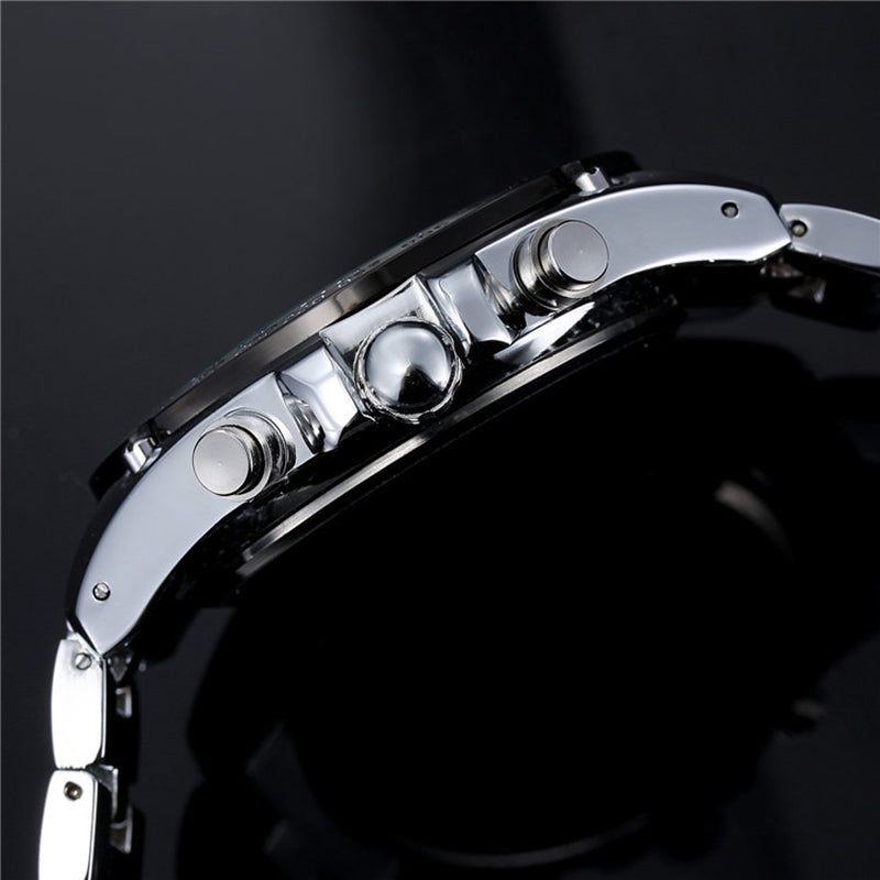 YSYH Full Stainless Steel Quartz Watches Mens Sport Wristwatch Waterproof Male Clock erkek saat Gifts