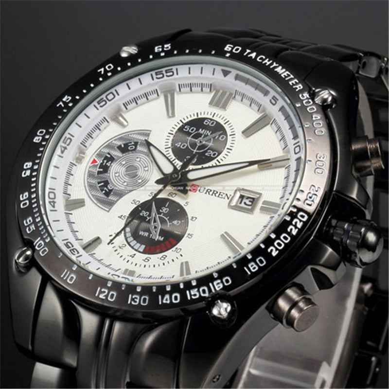 YSYH Full Stainless Steel Quartz Watches Mens Sport Wristwatch Waterproof Male Clock erkek saat Gifts