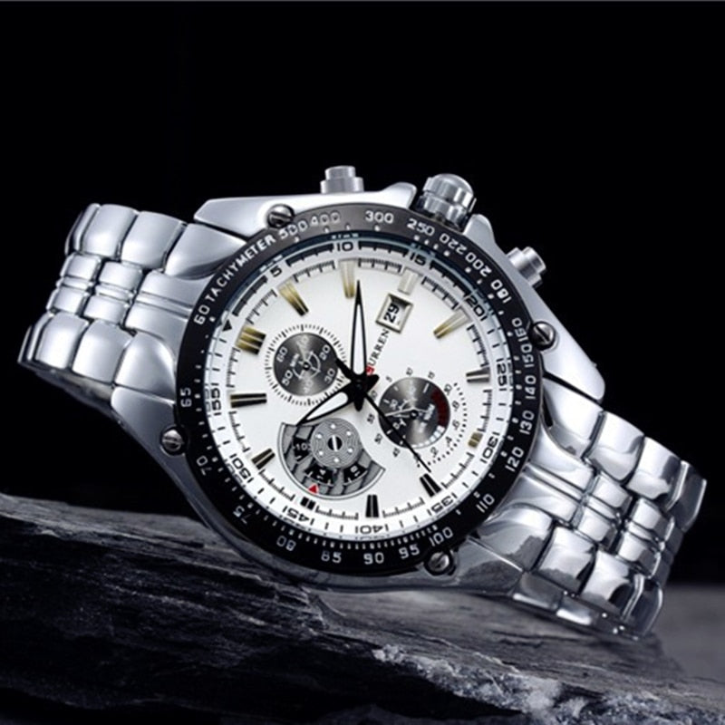 YSYH Full Stainless Steel Quartz Watches Mens Sport Wristwatch Waterproof Male Clock erkek saat Gifts