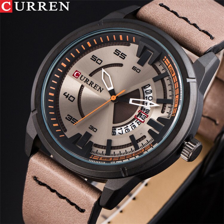 YSYH Creative Watches Casual Quartz Male Clock Display Date Leather Strap Men Wristwatch
