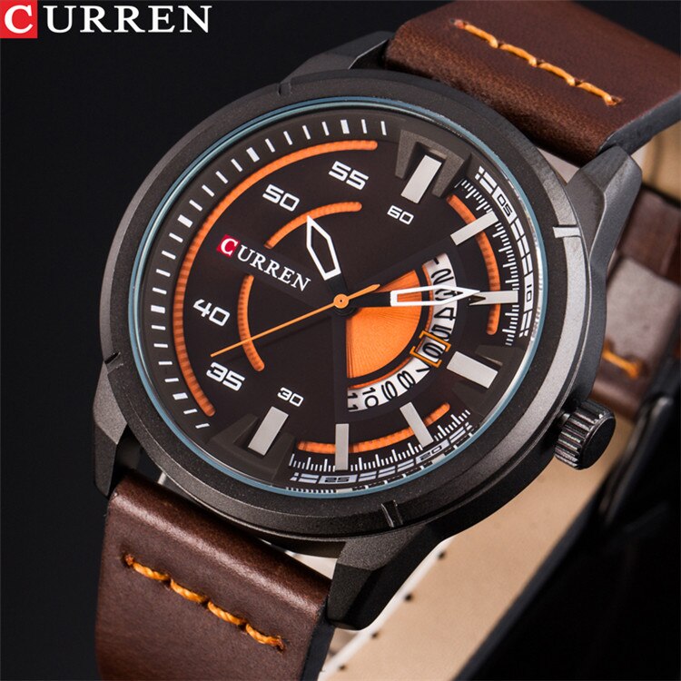 YSYH Creative Watches Casual Quartz Male Clock Display Date Leather Strap Men Wristwatch