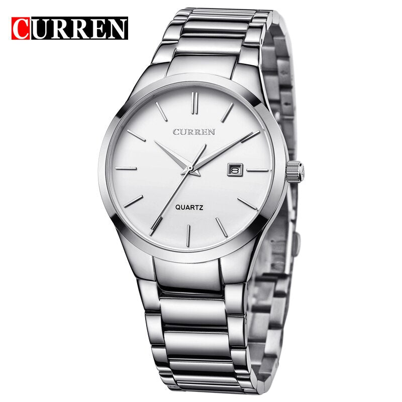 YSYH Luxury Classic Men Watches Display Date Quartz-watch Male Wristwatch Full Steel Clock