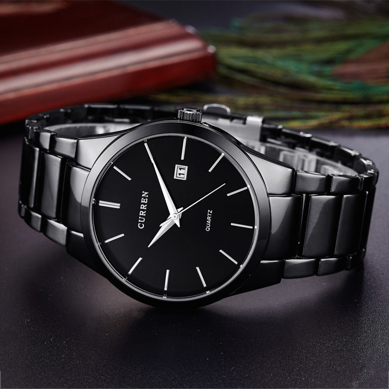 YSYH Luxury Classic Men Watches Display Date Quartz-watch Male Wristwatch Full Steel Clock