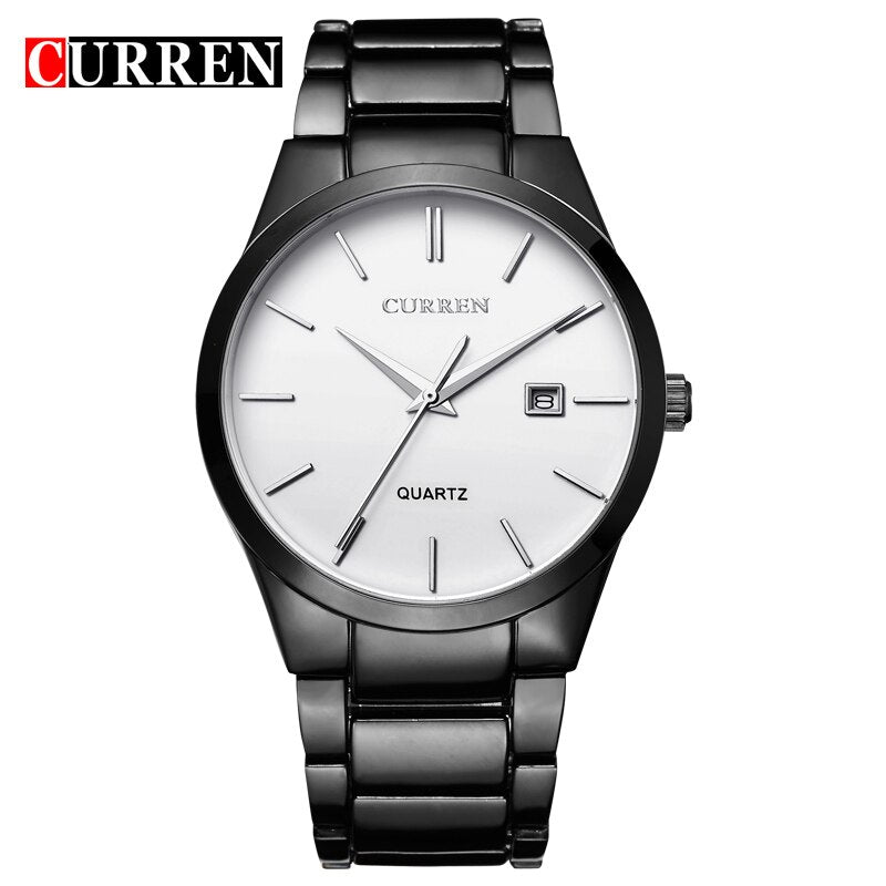 YSYH Luxury Classic Men Watches Display Date Quartz-watch Male Wristwatch Full Steel Clock