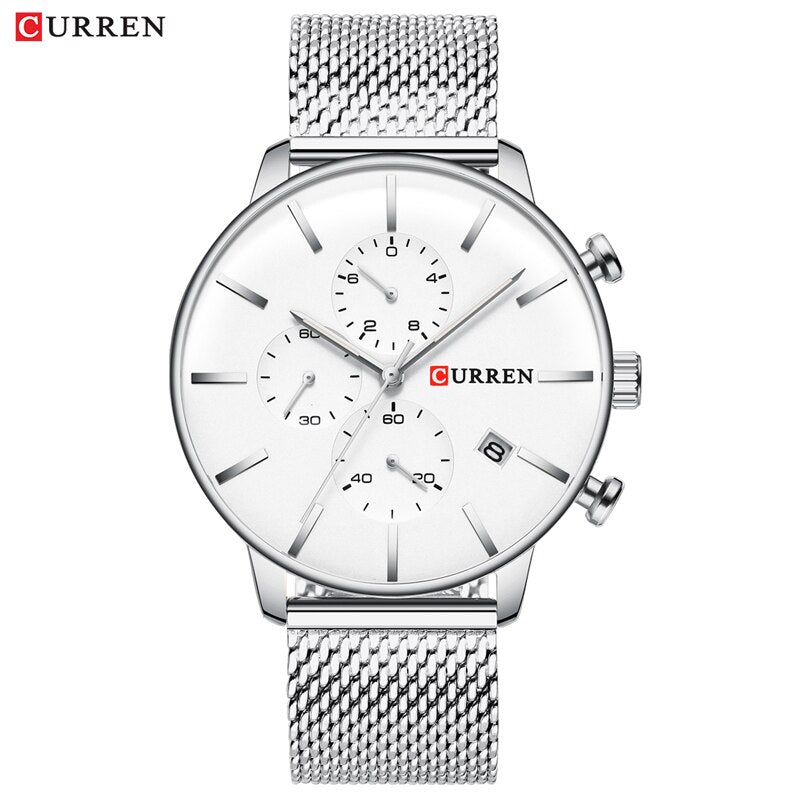YSYH Men Luxury Quartz Military Watch Stainless Steel Band Wrist Watches Clock Date Dropshipping