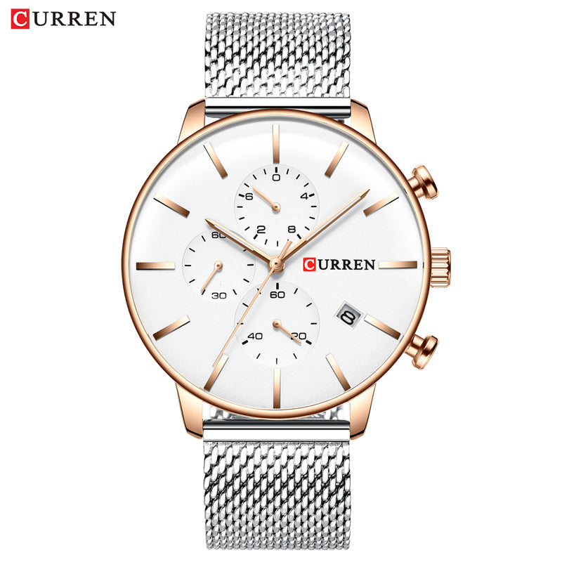 YSYH Men Luxury Quartz Military Watch Stainless Steel Band Wrist Watches Clock Date Dropshipping
