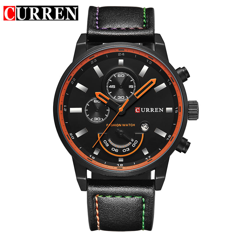 YSYH Men's Casual Analog Sport Quartz Watch Men Watches High Quality Leather Drop Shipping Wristwatch Male Clock