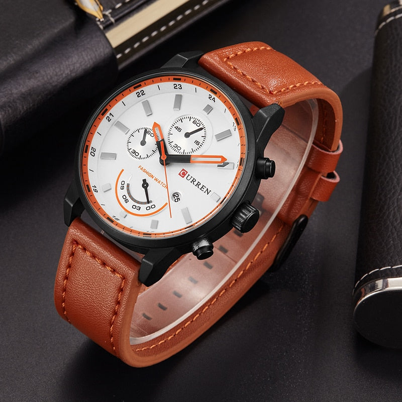 YSYH Men's Casual Analog Sport Quartz Watch Men Watches High Quality Leather Drop Shipping Wristwatch Male Clock