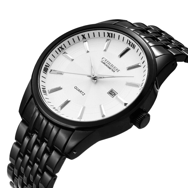 YSYH New Watches Fashion Simple style Calendar Casual Business Men Wristwatch Full Steel Quartz Male Clock Waterproof Watch