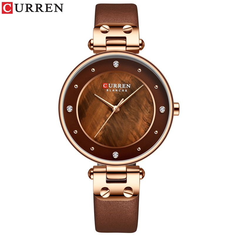 YSYH Simple Rhinestones Charming Watch for Ladies Quartz Watches Leather Strap Clock Female Wristwatch Dress Women's Watch