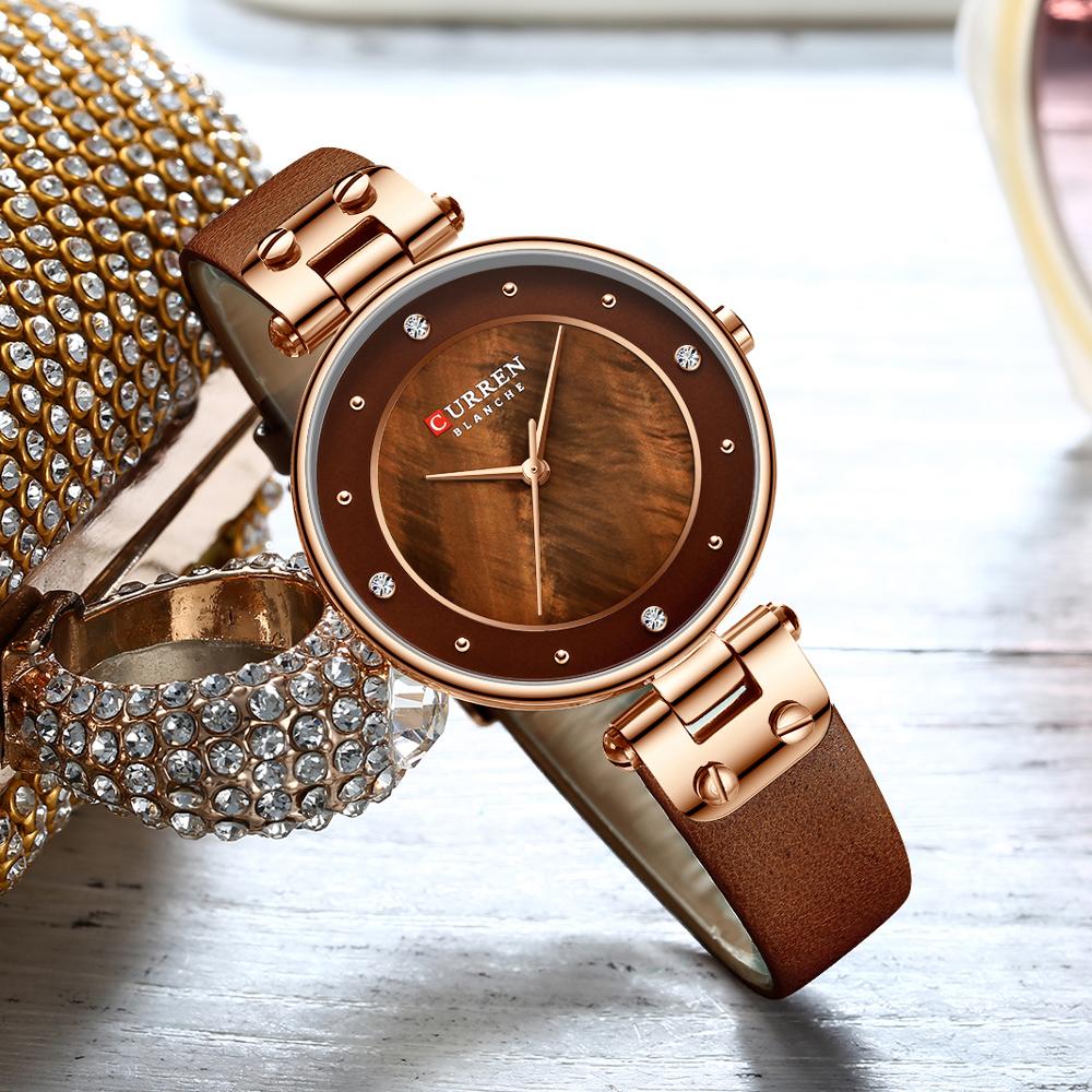 YSYH Simple Rhinestones Charming Watch for Ladies Quartz Watches Leather Strap Clock Female Wristwatch Dress Women's Watch