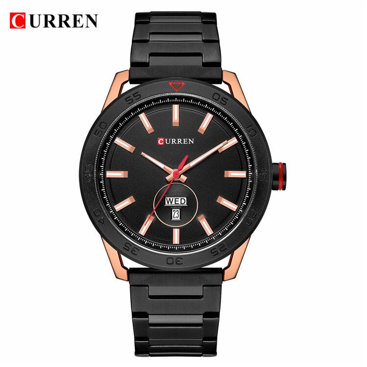 YSYH Luxury Watches Mens Casual Quartz Watch Male Clock Stainless Steel Band Waterproof Wristwatch with Week