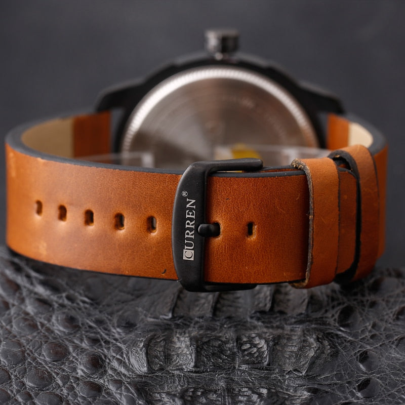 YSYH Men Sports Watches Dial Calendar Quartz Male Clock Leather Strap Watches Montre