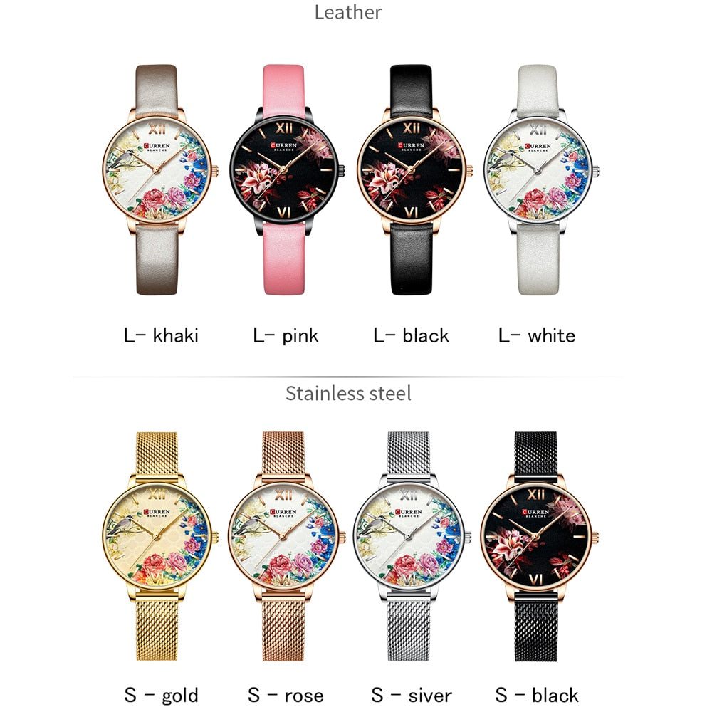 YSYH White Leather Watch for Women Watches Fashion Flower Quartz Wristwatch Female Clock Reloj Mujer Charms Ladies Gift