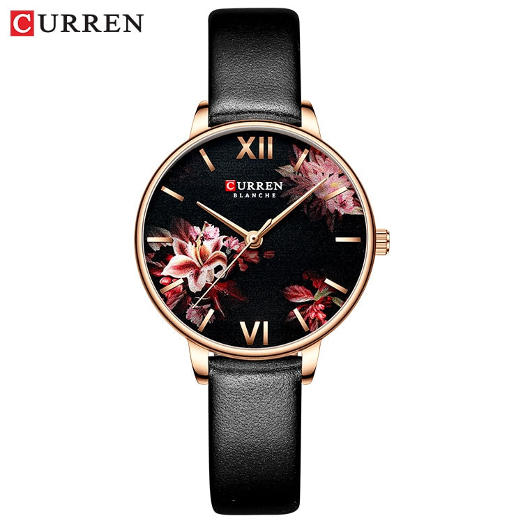 YSYH White Leather Watch for Women Watches Fashion Flower Quartz Wristwatch Female Clock Reloj Mujer Charms Ladies Gift