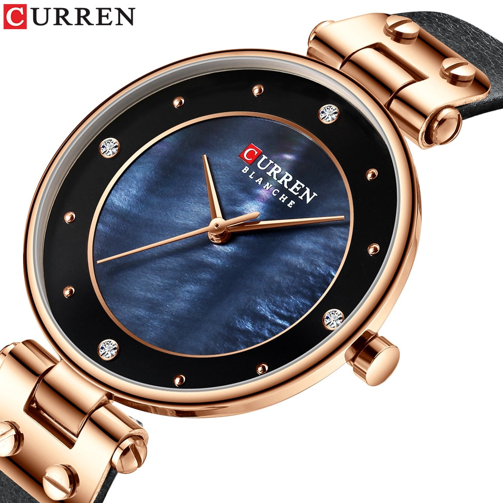 YSYH Women Watches Reloj Mujer Luxury Leather Strap Wristwatch for Women Blue Clock Stylish Quartz Ladies Watch