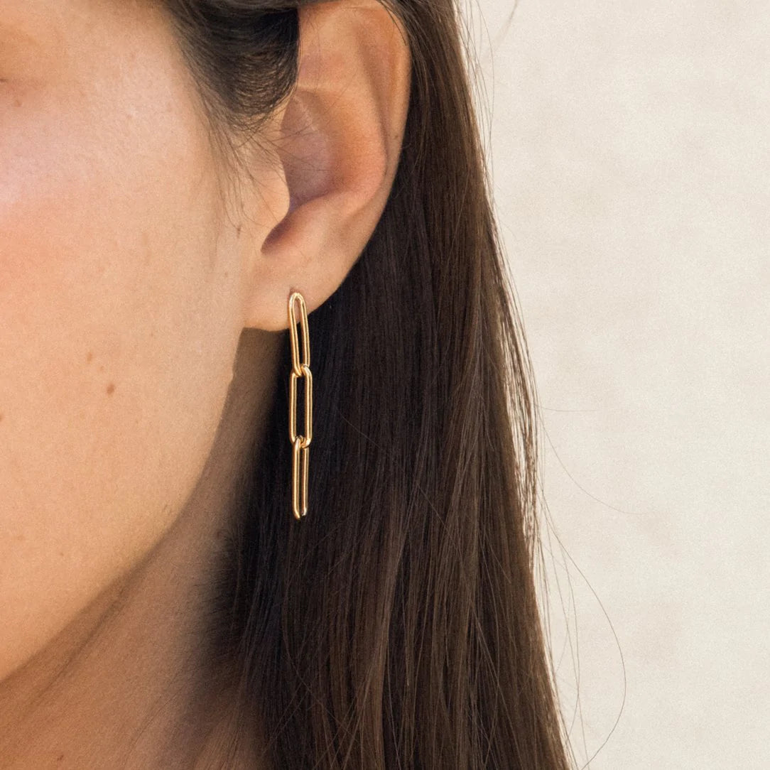 Chunky Paperclip Stud Earrings
