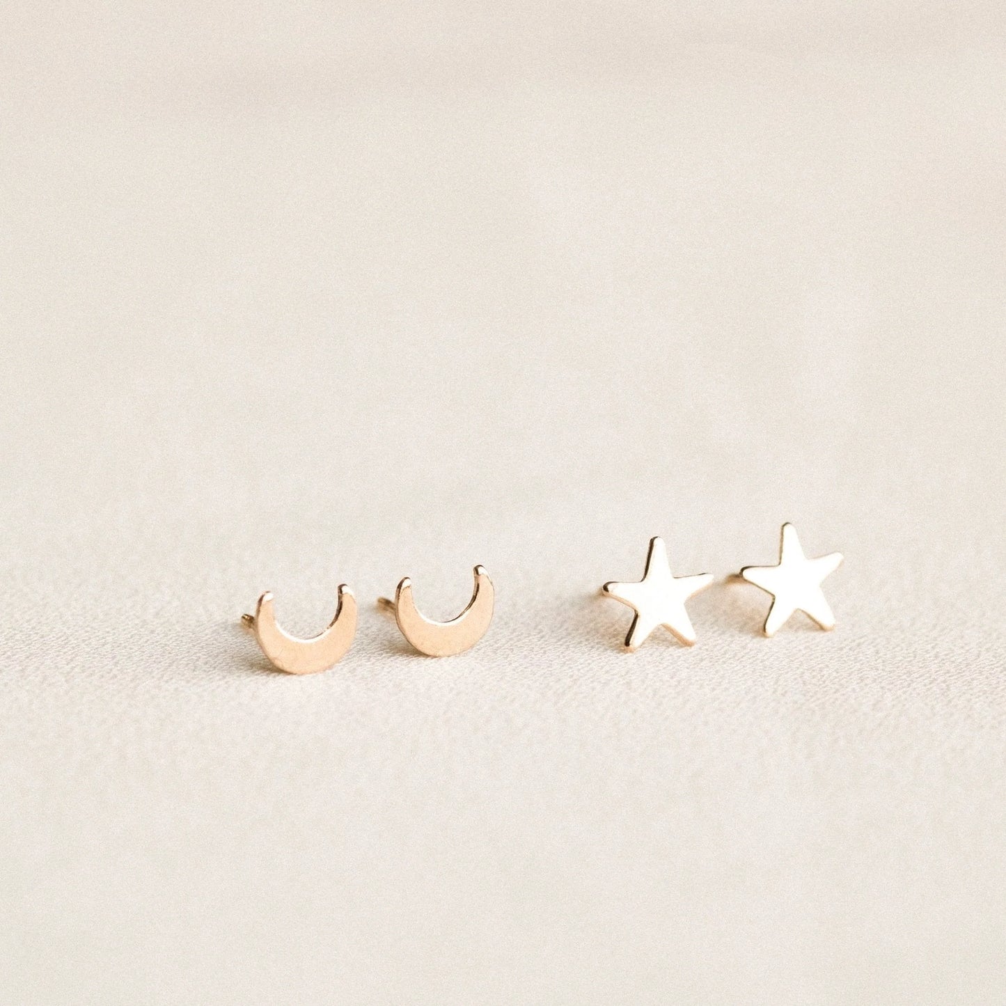 Crescent Moon Stud Earrings