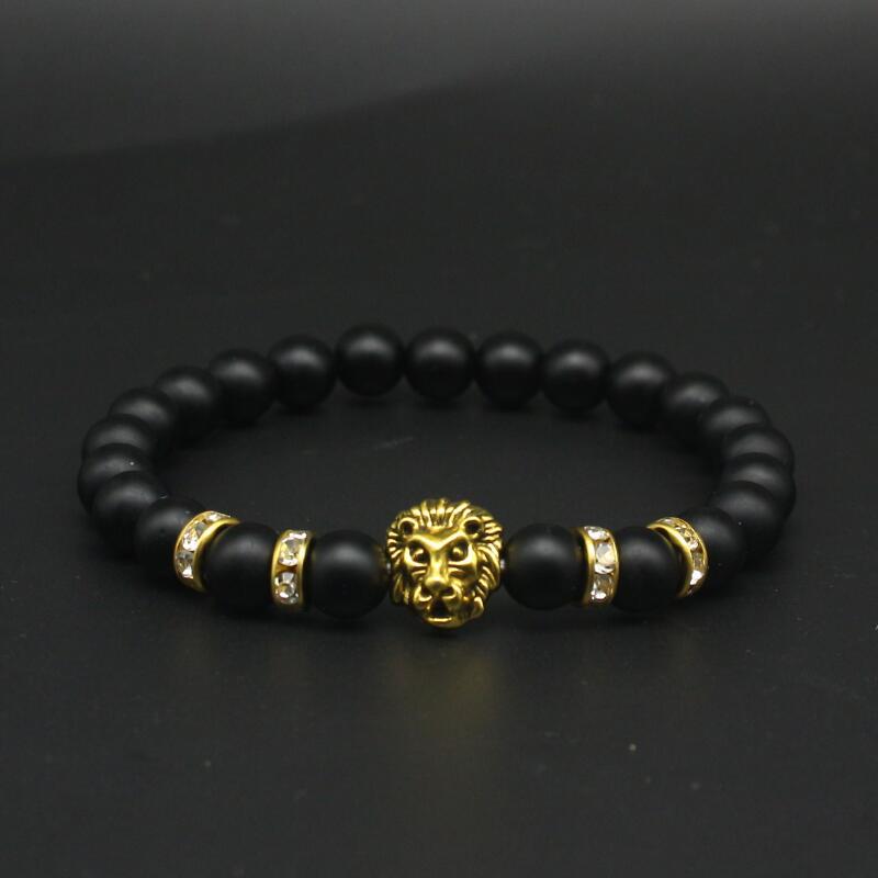 Lion Bracelet Matte Volcano Lava Stone Bracelet-Bracelet-Rossny