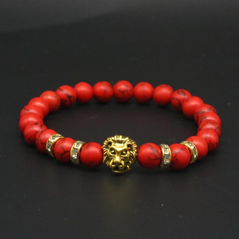 Lion Bracelet Matte Volcano Lava Stone Bracelet-Bracelet-Rossny