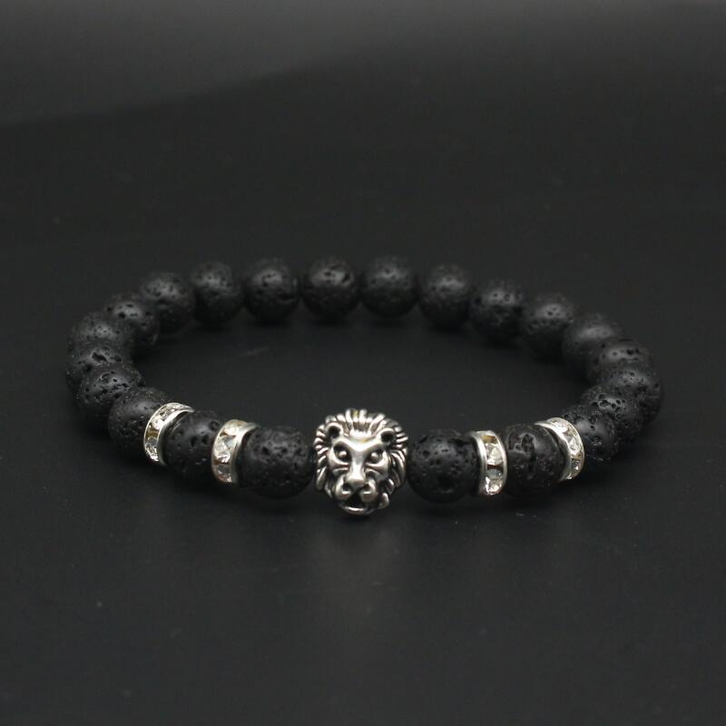 Lion Bracelet Matte Volcano Lava Stone Bracelet-Bracelet-Rossny