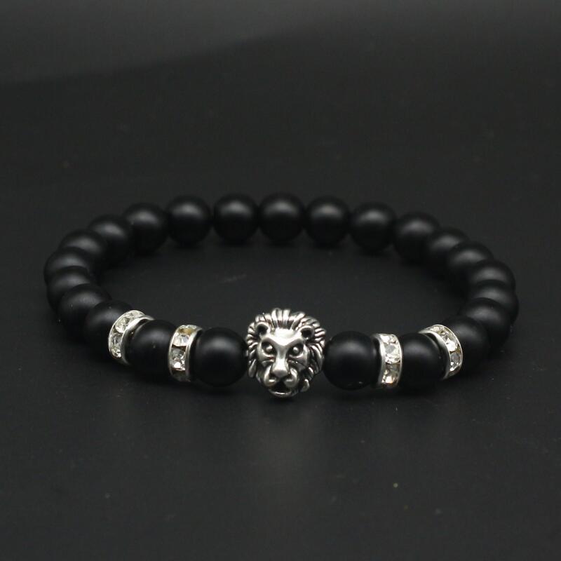 Lion Bracelet Matte Volcano Lava Stone Bracelet-Bracelet-Rossny