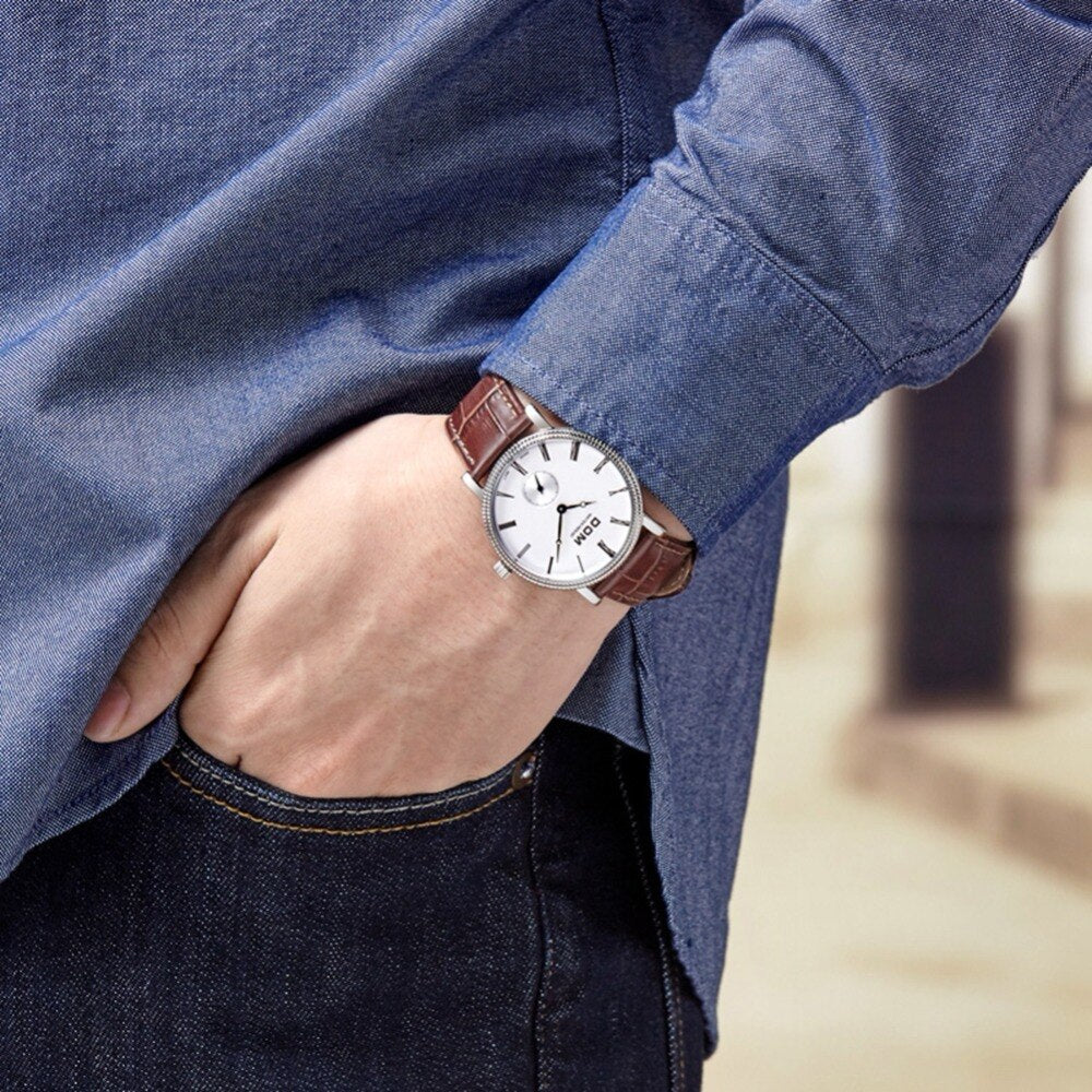 YSYH Luxury Business Casual Watch Male Retro Style Independent Stopwatch High Quality Movement Quartz Qolok Men 6mm Ultra-thin