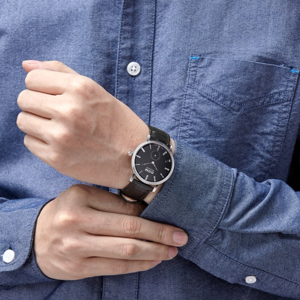 YSYH Luxury Business Casual Watch Male Retro Style Independent Stopwatch High Quality Movement Quartz Qolok Men 6mm Ultra-thin