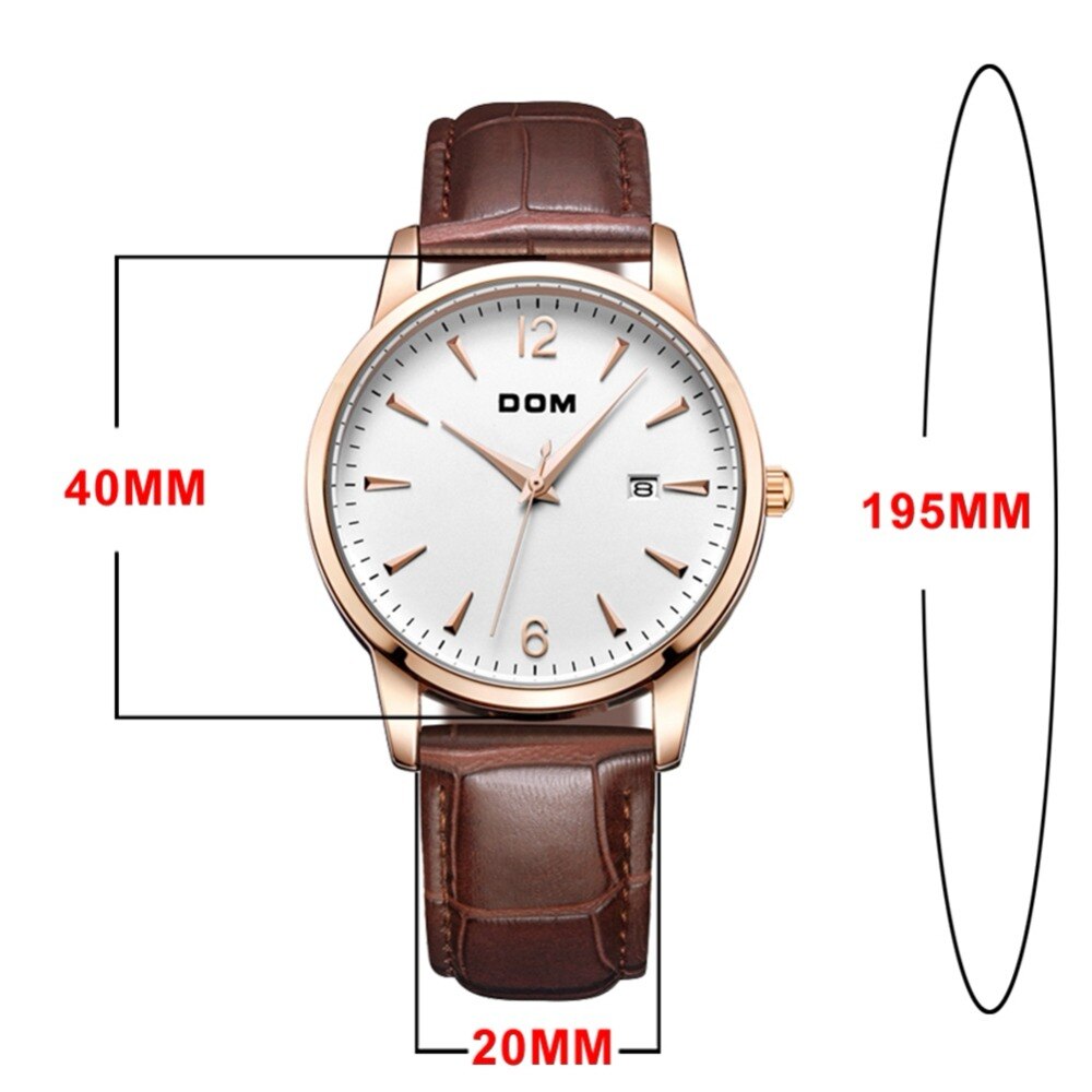 YSYH Men's Retro Simple Trend Watch Leather Strap Waterproof Design Calendar Display Quartz Wristwatch Father's Day Gift
