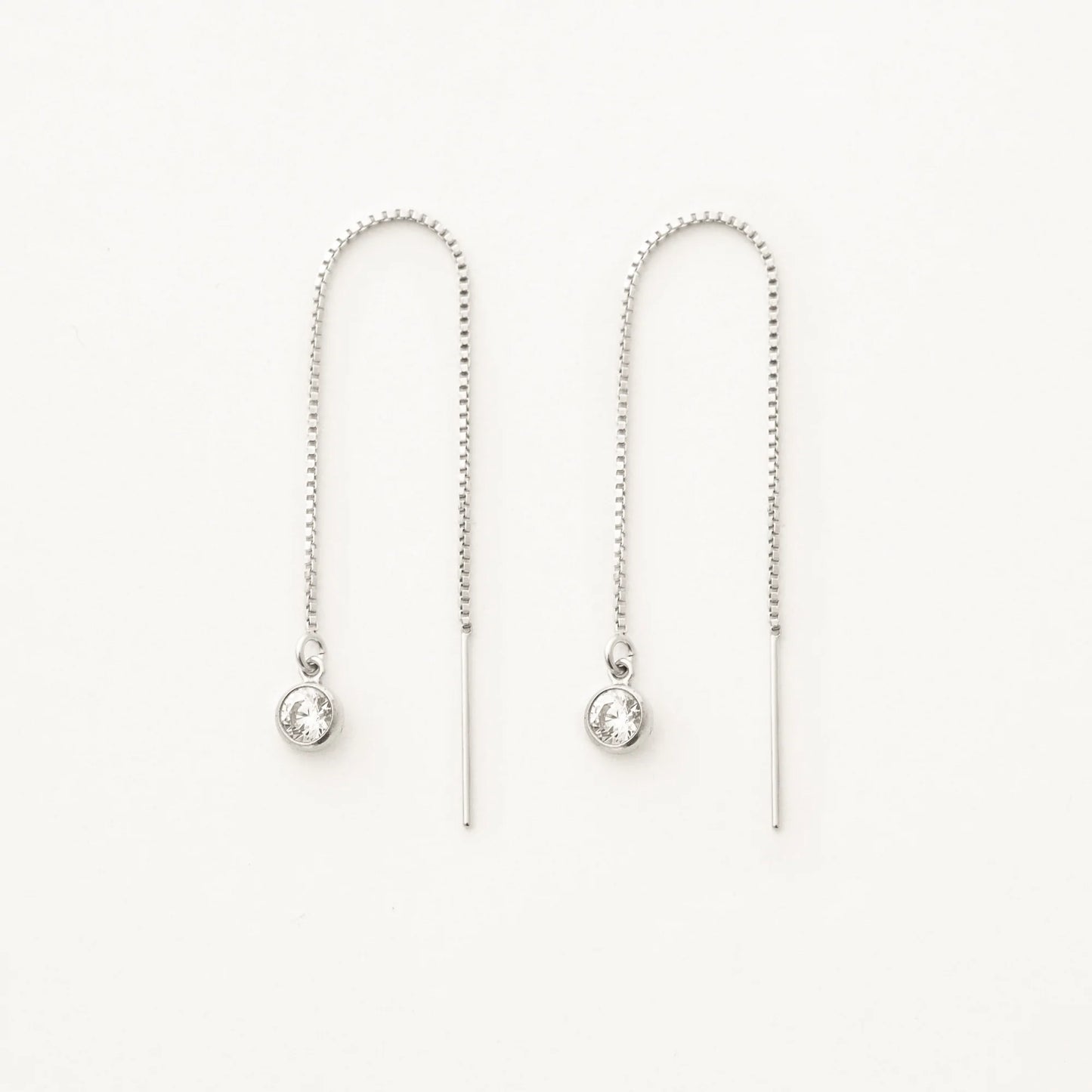 Tiny Solitaire Threader Earrings