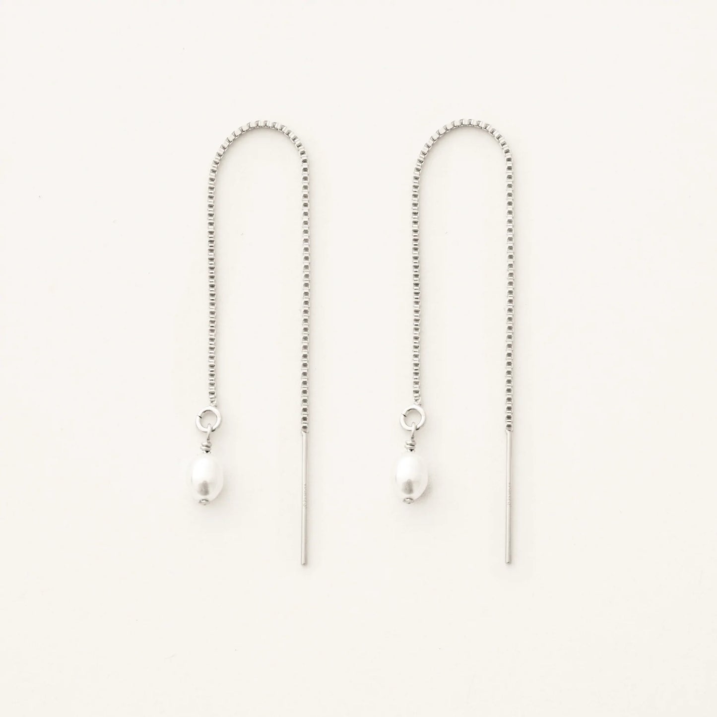 Pearl Drop Threader Earrings