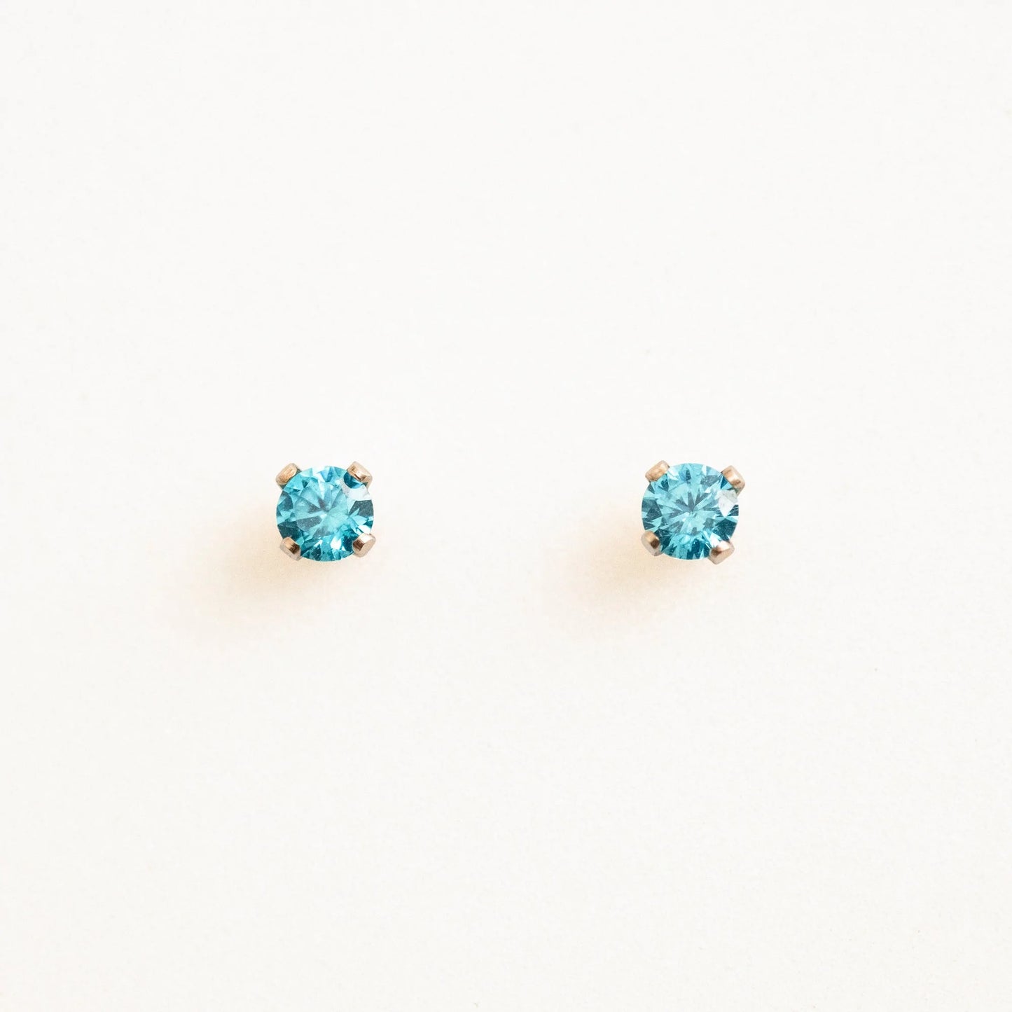 December Birthstone Stud Earrings (Blue Topaz)