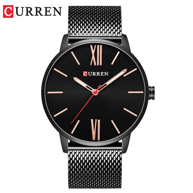 Golden Men Watch YSYH Quartz Watches Full Stainless Steel Band Simple Wristwatch