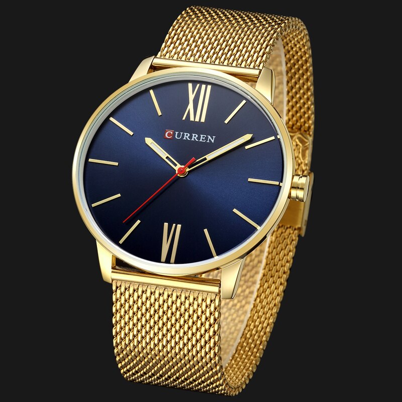 Golden Men Watch YSYH Quartz Watches Full Stainless Steel Band Simple Wristwatch