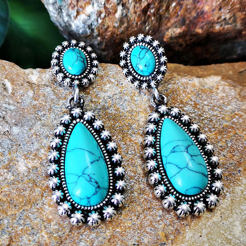 vintage turquoise silver earrings jewelry