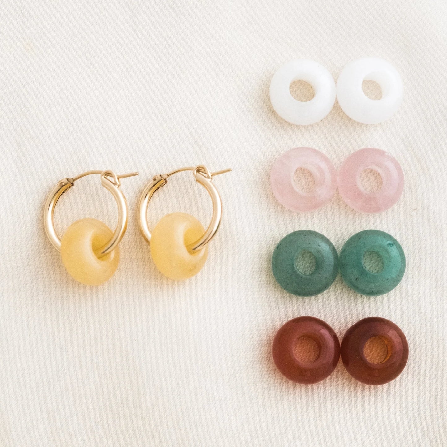 Gemstone Hoop Earrings