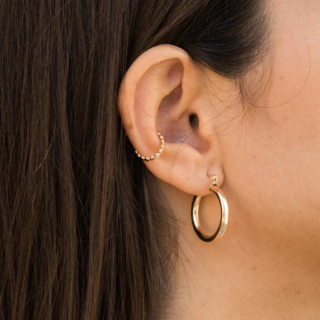 Gold Chunky Hoop Earrings