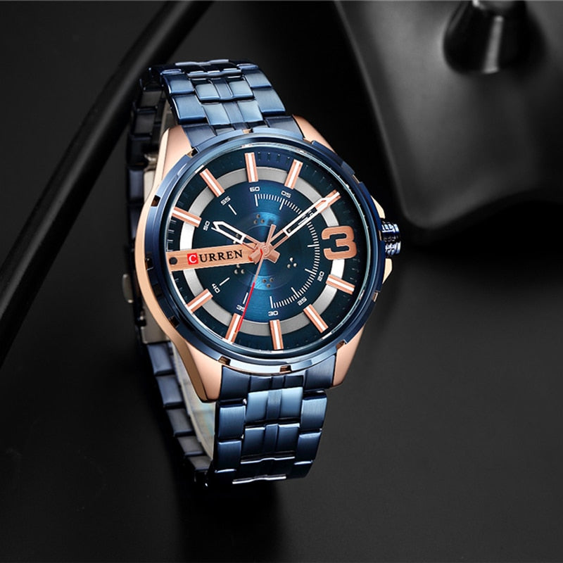 YSYH Gold Watches for Men Watch Business Men's Clock Fashion Quartz Stainless Steel Wrist watches Waterproof