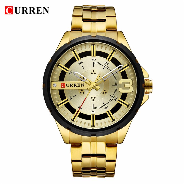 YSYH Gold Watches for Men Watch Business Men's Clock Fashion Quartz Stainless Steel Wrist watches Waterproof