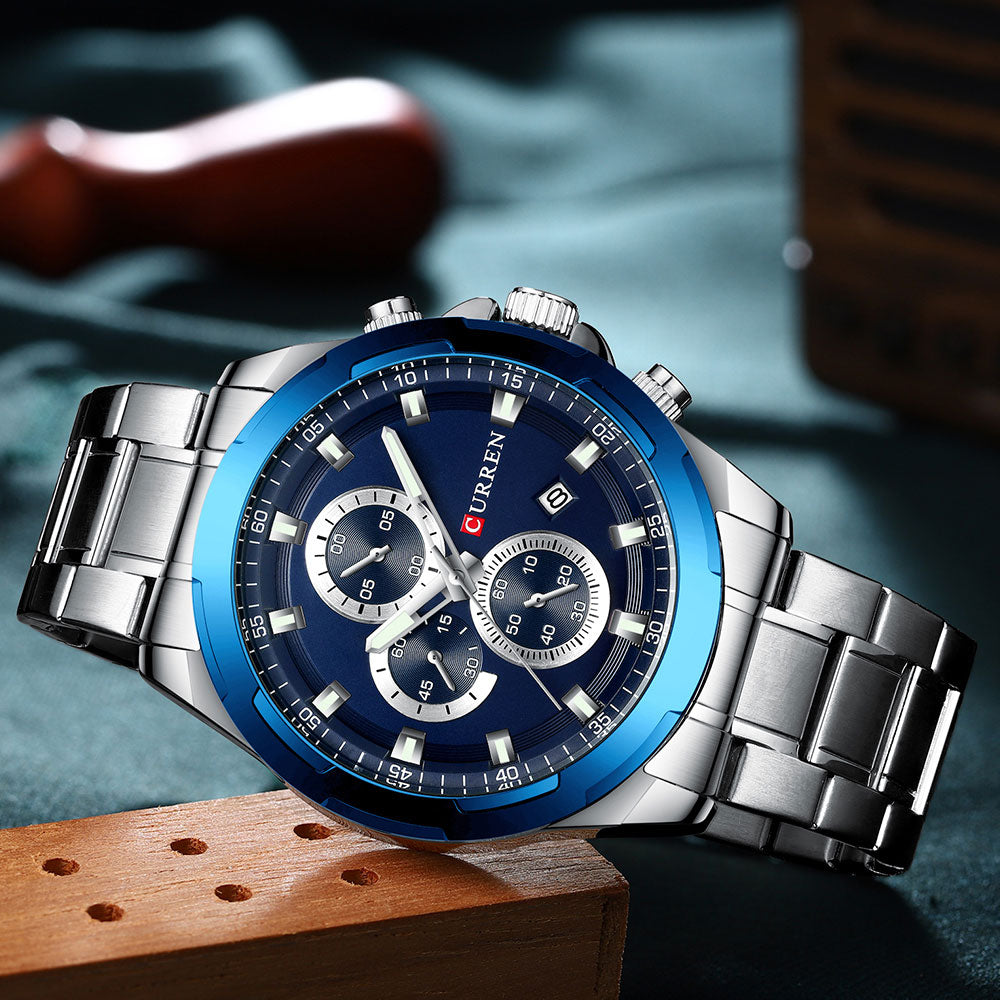 YSYH Watches Men Sport Wristwatch Fashion Business Analog Quartz Watch Male Clock Chronograph Stainless steel Watch