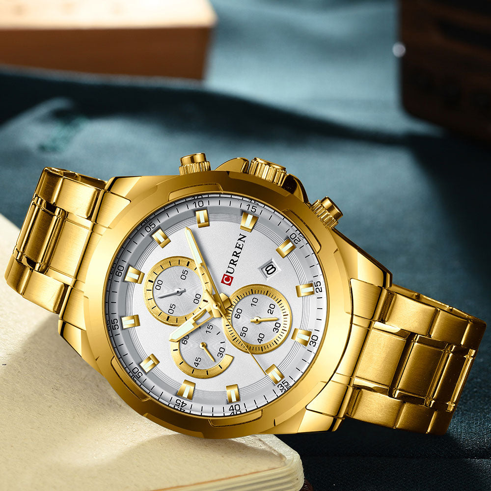 YSYH Watches Men Sport Wristwatch Fashion Business Analog Quartz Watch Male Clock Chronograph Stainless steel Watch