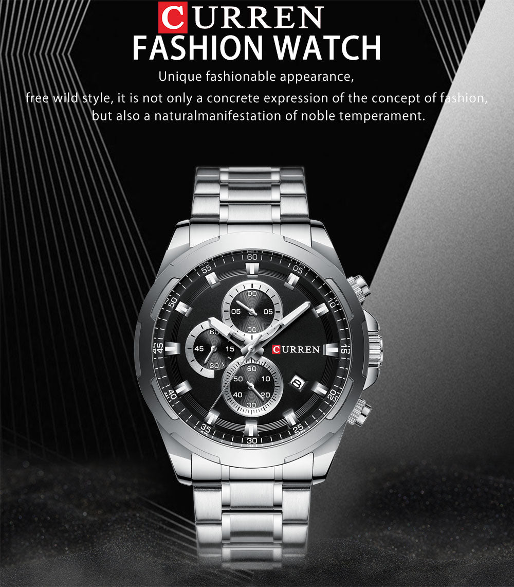 YSYH Watches Men Sport Wristwatch Fashion Business Analog Quartz Watch Male Clock Chronograph Stainless steel Watch