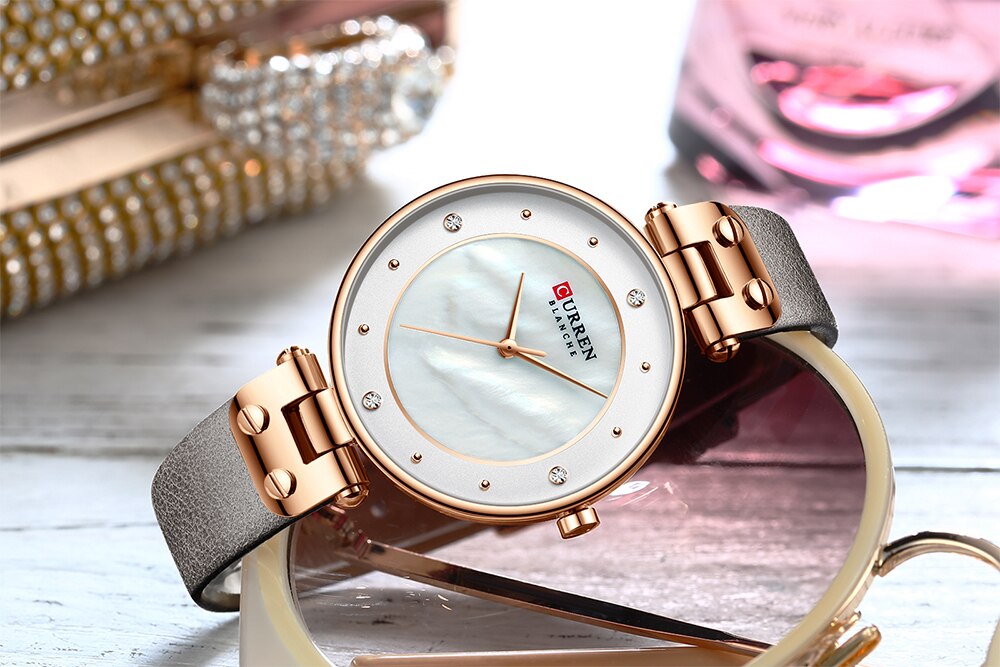 YSYH Simple Rhinestones Charming Watch for Ladies Quartz Watches Leather Strap Clock Female Wristwatch Dress Women's Watch