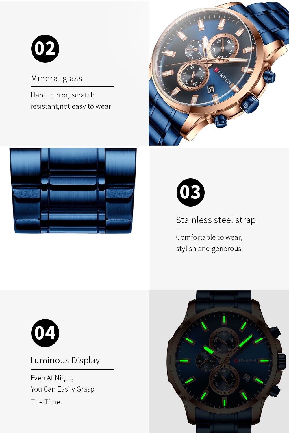 YSYH Fashion Watches Men Coffee Clock Men Quartz Wristwatch Stainless Steel Band Chronograph Watch Male