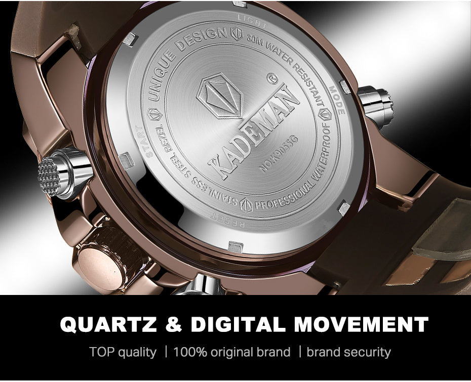 YSYH Fashion Men's Sport Quartz Watch Man Multifunction Waterproof Luminous Wristwatch Men Dual Dispay Clock Horloges Mannen