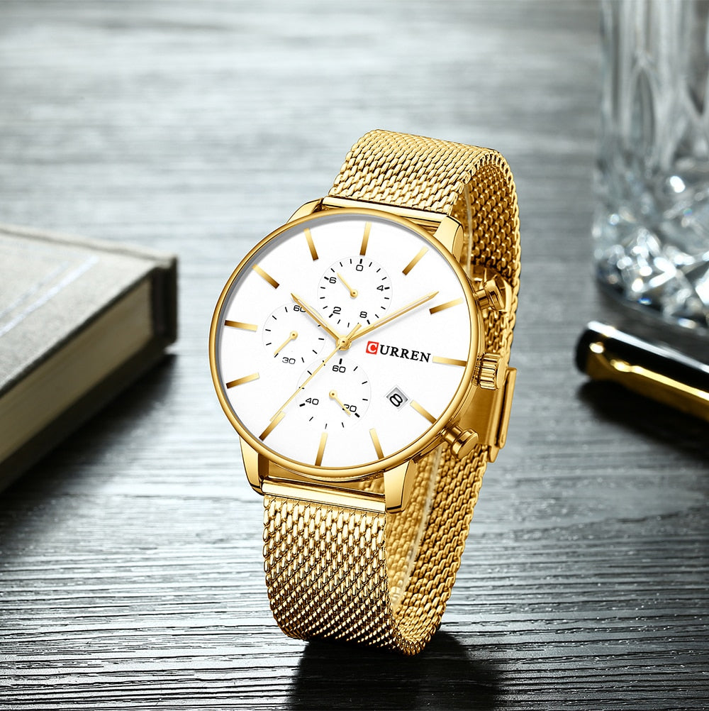YSYH Men Luxury Quartz Military Watch Stainless Steel Band Wrist Watches Clock Date Dropshipping
