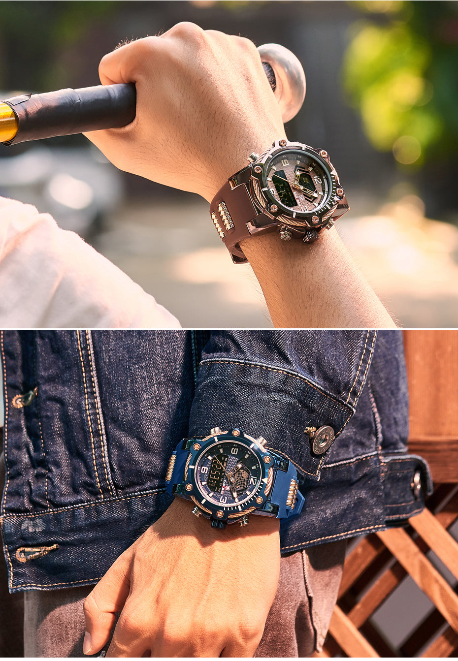 YSYH Fashion Men's Sport Quartz Watch Man Multifunction Waterproof Luminous Wristwatch Men Dual Dispay Clock Horloges Mannen