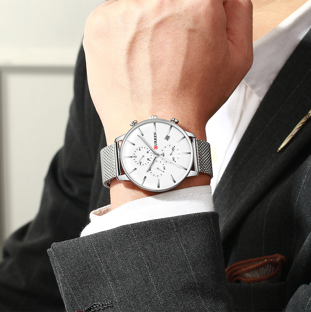YSYH Men Luxury Quartz Military Watch Stainless Steel Band Wrist Watches Clock Date Dropshipping
