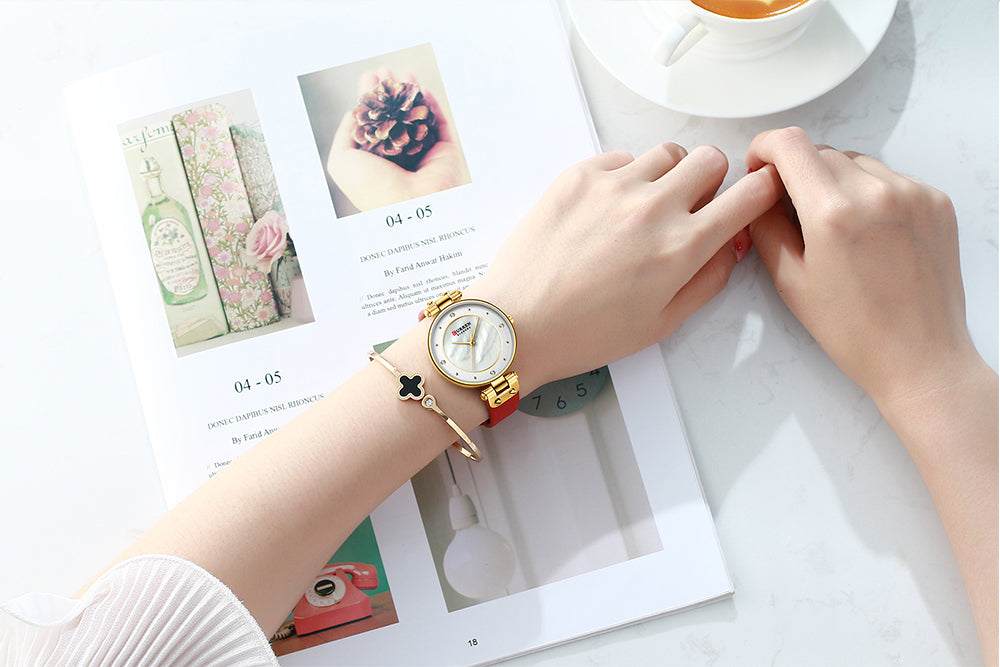 YSYH Women Watches Reloj Mujer Luxury Leather Strap Wristwatch for Women Blue Clock Stylish Quartz Ladies Watch