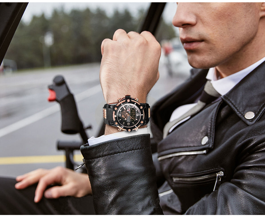 YSYH Fashion Men's Sport Quartz Watch Man Multifunction Waterproof Luminous Wristwatch Men Dual Dispay Clock Horloges Mannen